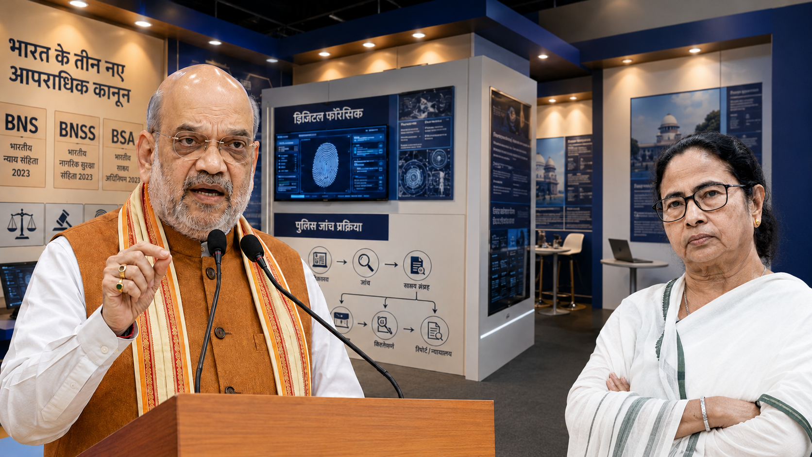 Amit Shah at New Criminal Laws Exhibition in Siliguri