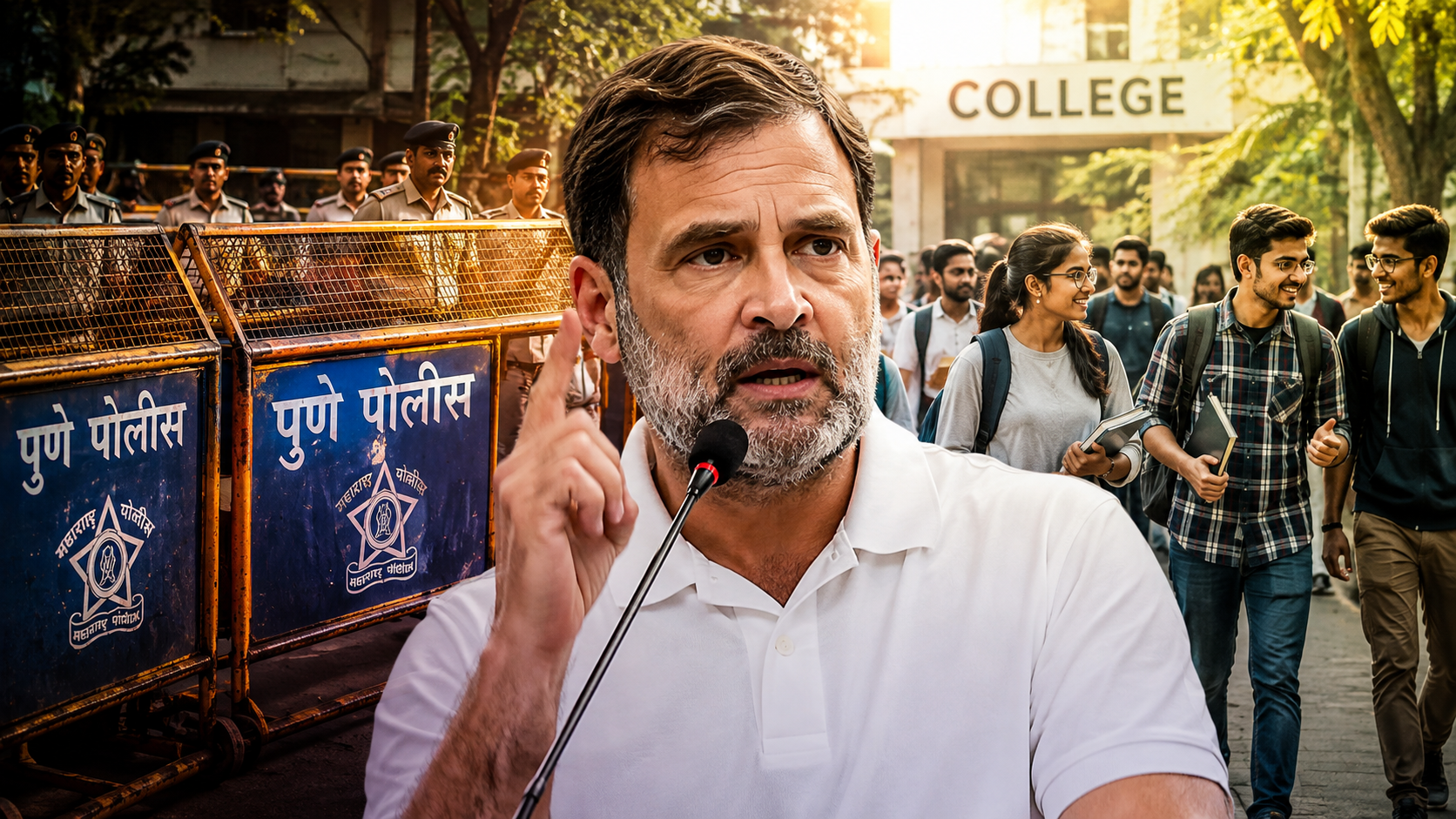 पुणे में राहुल गांधी के छात्रों की गूंज कार्यक्रम पर पुलिस की 30 शर्तें 