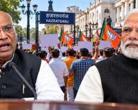 Mallikarjun Kharge Remark: लखनऊ में खरगे के खिलाफ सड़क पर उतरी BJP, हजरतगंज में प्रदर्शन; कांग्रेस ने बताया बयान का अलग संदर्भ
