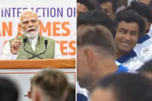 PM मोदी ने 15 साल के खिलाड़ियों की तारीफ की, कैमरे में कैद हुई वैभव सूर्यवंशी की मुस्कान; VIDEO वायरल
